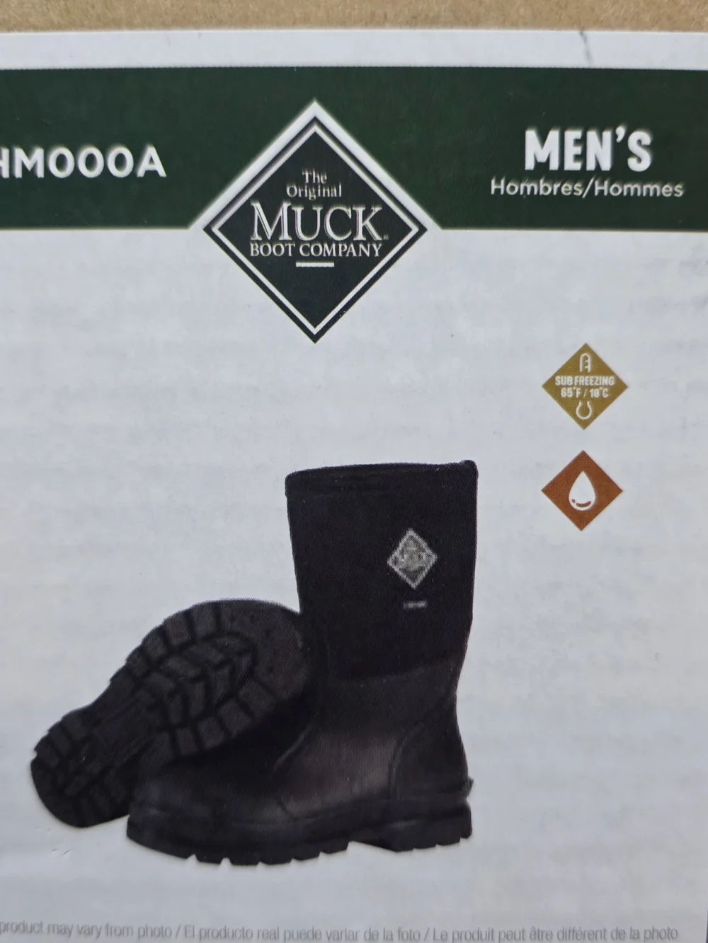 Muck Boot Co. Chore Men's Black Waterproof Rain & Snow Boots Size 11m